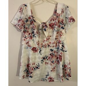 Torrid‎ Peplum Floral Top size 00 Women